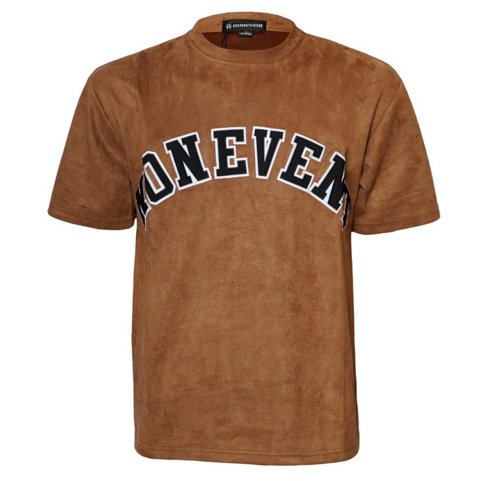 Brown Suede Feel Graphic T-Shirt