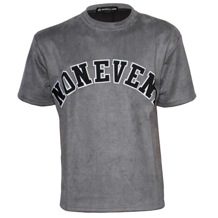 Charcoal Suede Feel Graphic T-Shirt